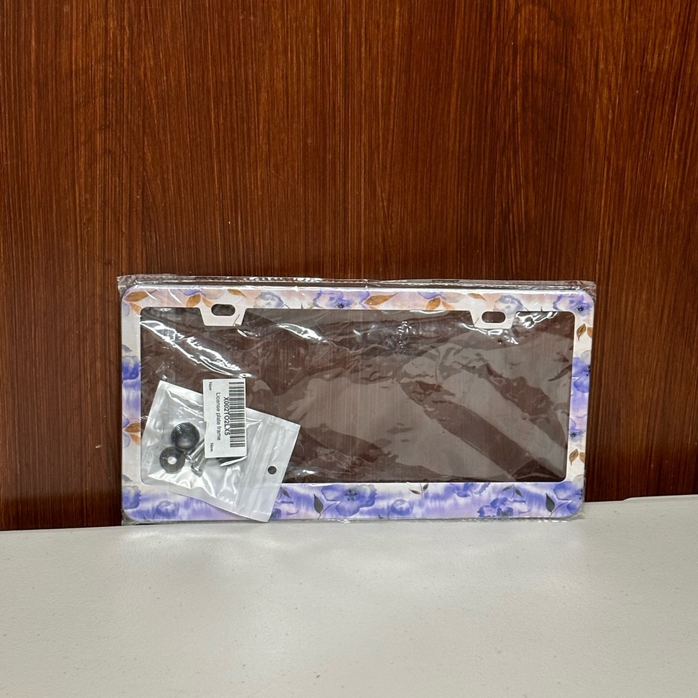 License Auto Plate Frame - flowers design